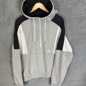 Nike Hoodie Men's M Grey 1/4 Zip Sweatshirt Reissue Cotton Pullover NWOT